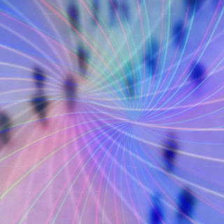 A pastel spiral superimposed on small human shapes walking below like ants.